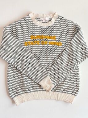 Spiritual Gangster Sunshine State of Mind Textured Knit Sweater Women's Small